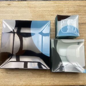 Set of 6 Z-Gallerie Glass Modern Plates Blue Square Dinner Salad Modern Abstract